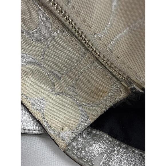 Coach Denim Patchwork Signature Tote Book Bag + Charm Vintage Y2K - Picture 11 of 15